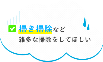 掃き掃除など雑多な掃除をしてほしい